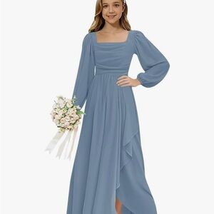 Elegant Blue Long Sleeve Dress never worn